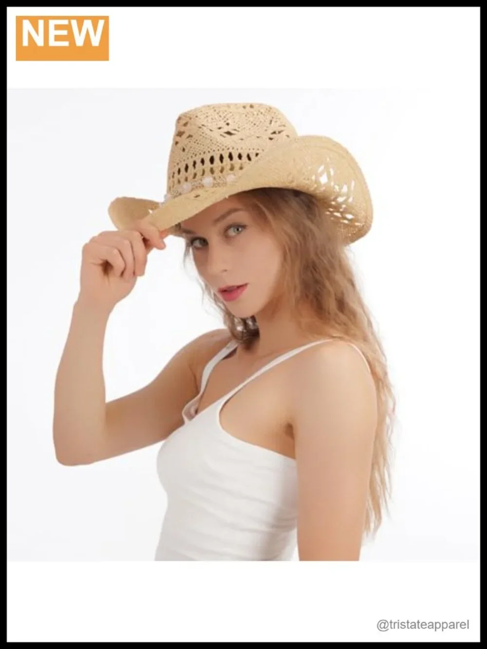 Natural Straw Cowboy Hat with Shapeable Brim Unisex